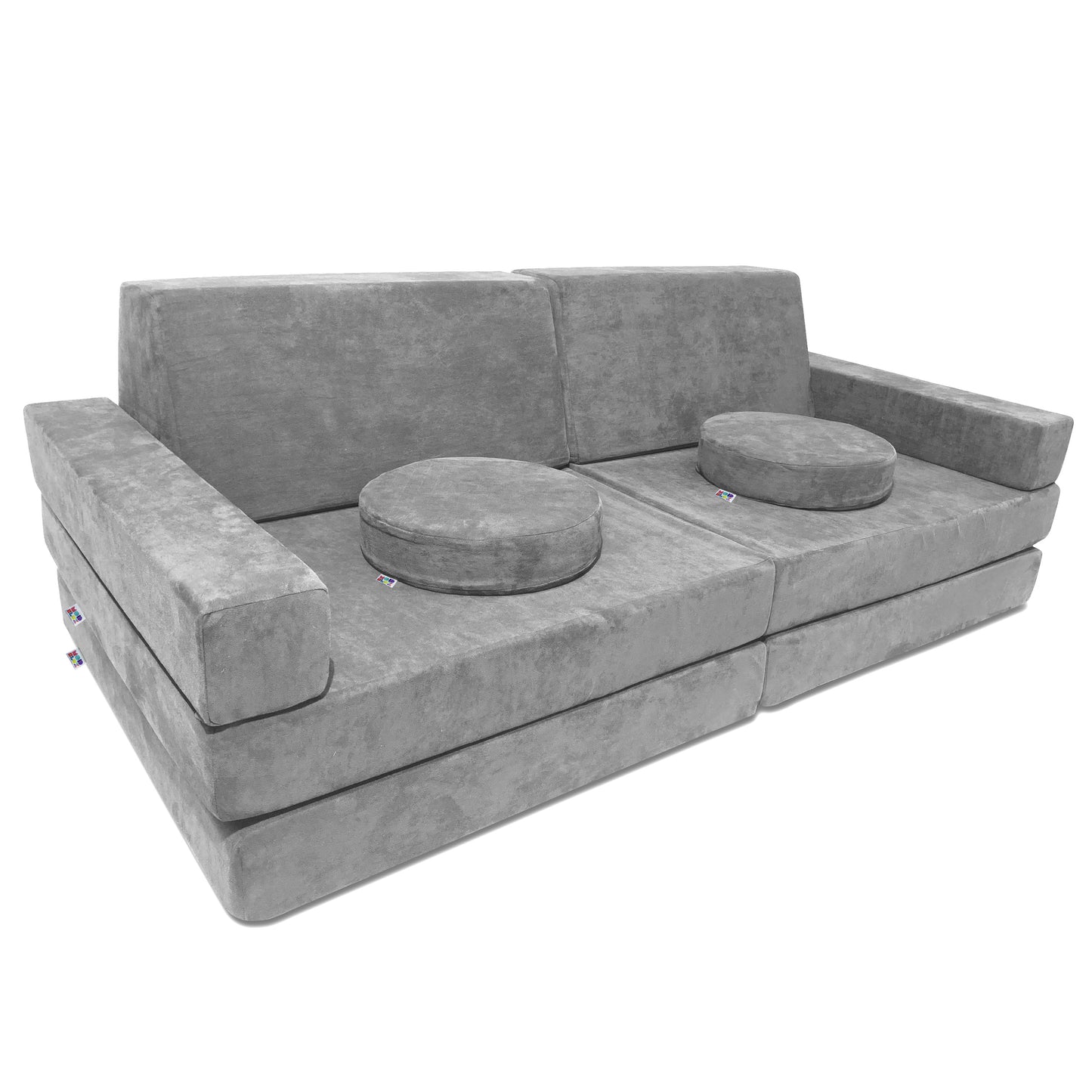 10 Piece Soft Modular Microsuede Foam Kids Play Couch