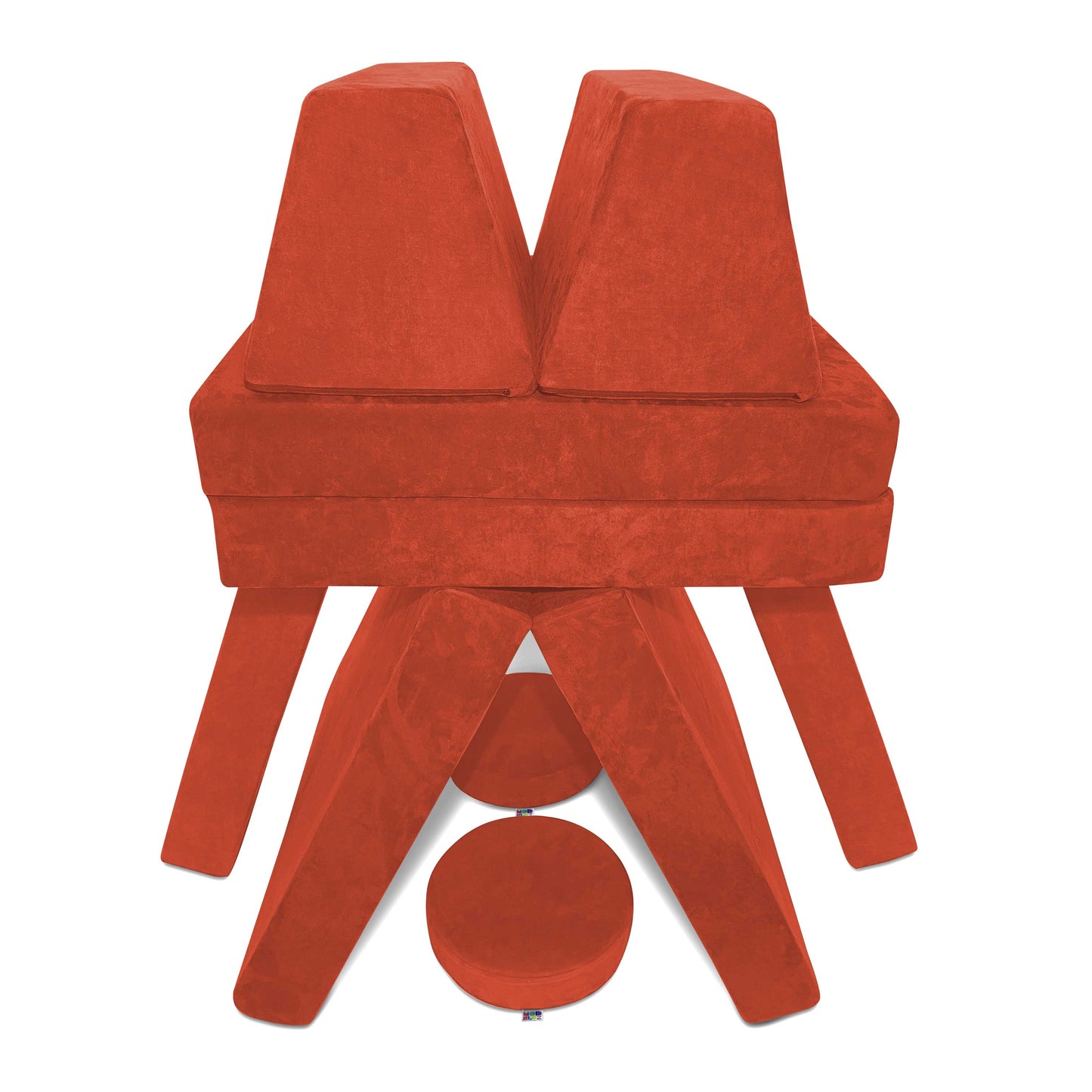 Mod Blox 10 Piece Large Soft Furniture Playset Modular Microsuede Foam Play Couch for Creative Kids