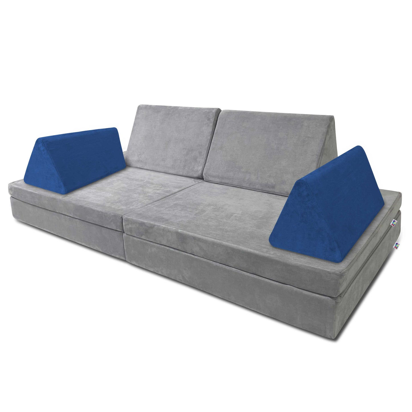 Mod Blox 2 Triangle Wedge Pieces Add-On for Soft Furniture Playset Modular Microsuede Foam Play Couch for Creative Kids