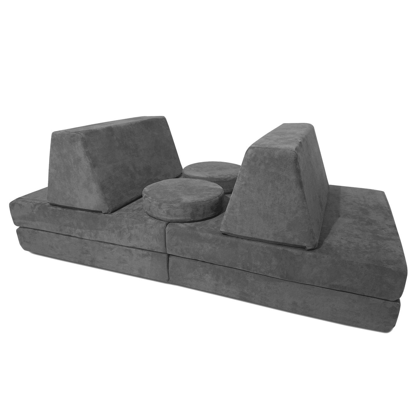 10 Piece Soft Modular Microsuede Foam Kids Play Couch