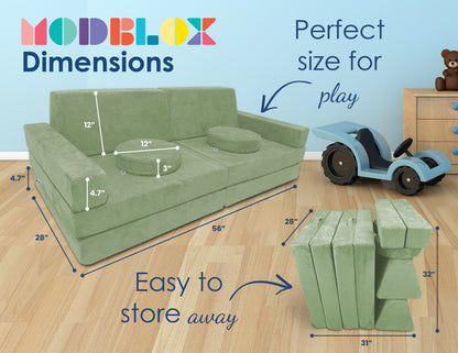 10 Piece Soft Modular Microsuede Foam Kids Play Couch