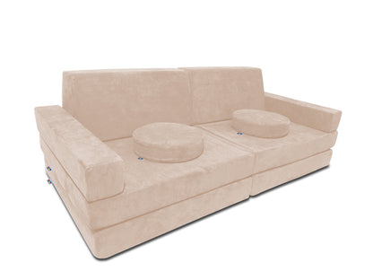 10 Piece Soft Modular Microsuede Foam Kids Play Couch