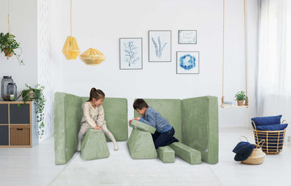 10 Piece Soft Modular Microsuede Foam Kids Play Couch