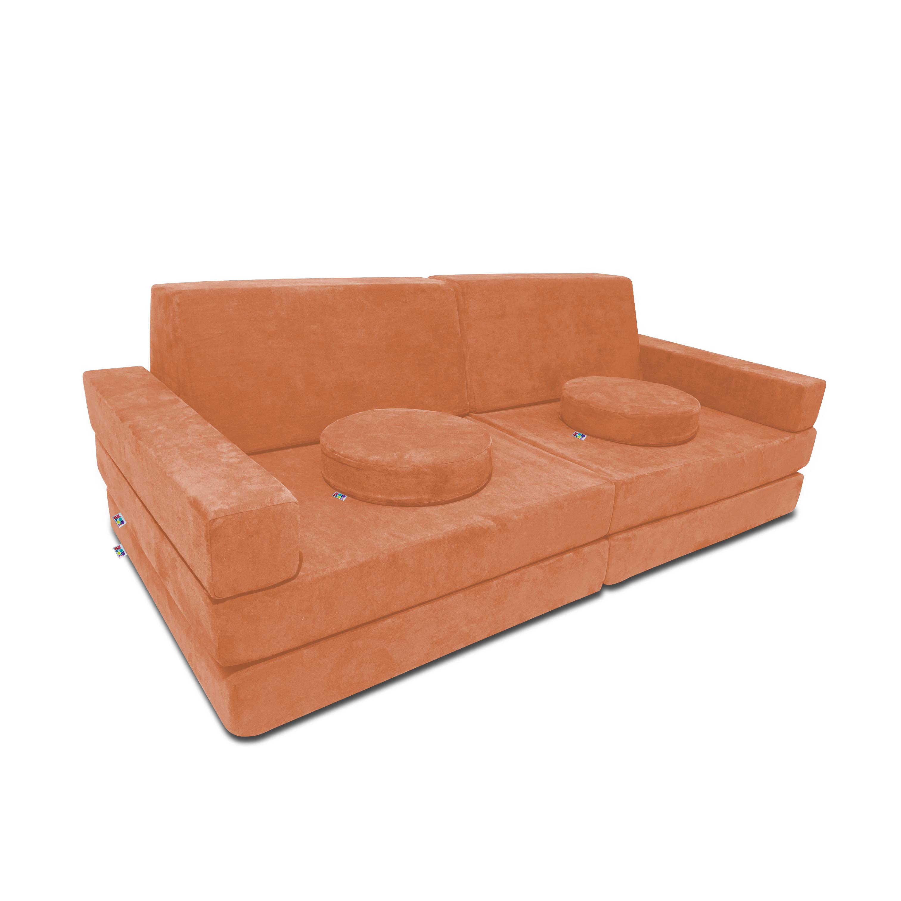 Mod Blox 10 Piece Soft Furniture Playset Modular Microsuede Foam Play Couch for Creative Kids