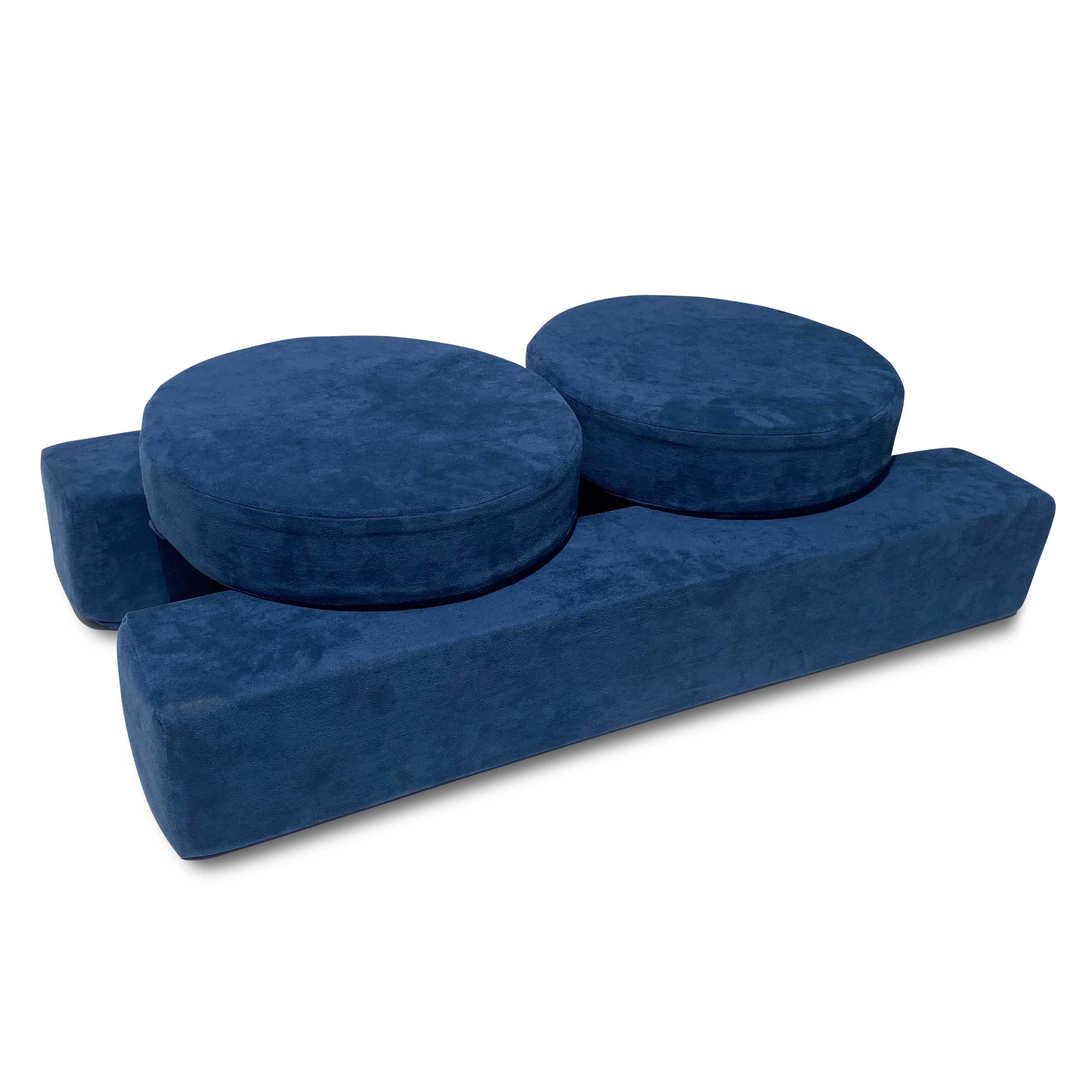Mod Blox 2 Circle Pillow + 2 Armrests Add-On for Soft Furniture Playset Modular Microsuede Foam Play Couch for Creative Kids