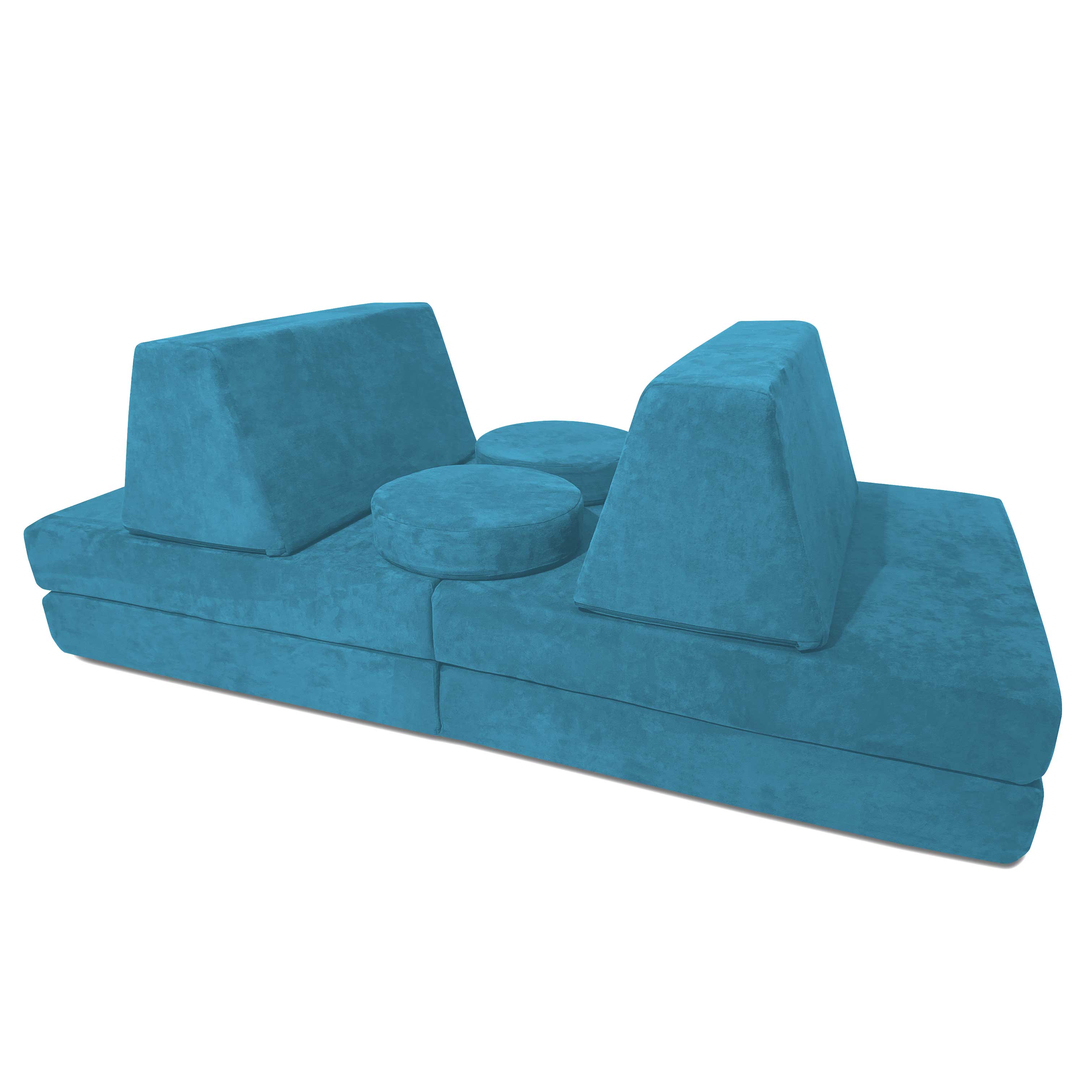 Mod Blox 10 Piece Soft Furniture Playset Modular Microsuede Foam Play Couch for Creative Kids